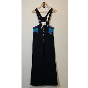 Cevas Snow Ski Bib Pants Black Retro Size 12
